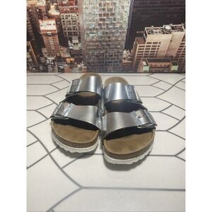 Birkenstock Arizona Sandal, Silver, Size 37 EU 6-6.5US, Women's